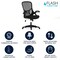 Flash Furniture Office Chair, Mesh, Black HL-0016-1-BK-BK-GG - alternate 2